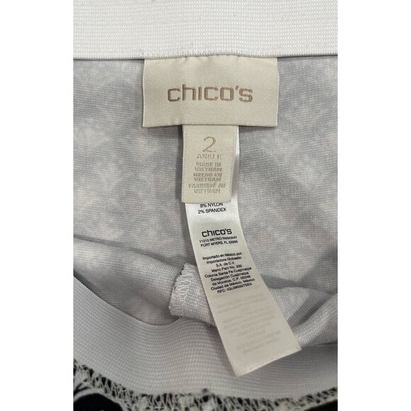 Chico's Black and White Straight Leg Pants - Picture 3 of 8